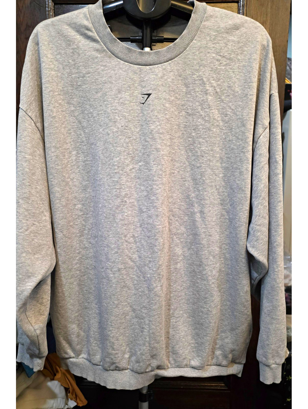 Gymshark Men's Gray Crew Neck Graphic Logo Sweatshirt XL